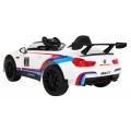 BMW M6 GT3 Dětská baterie do auta Bílá odvzdušňovací zvuk MP3 světla Dálkové ovládání