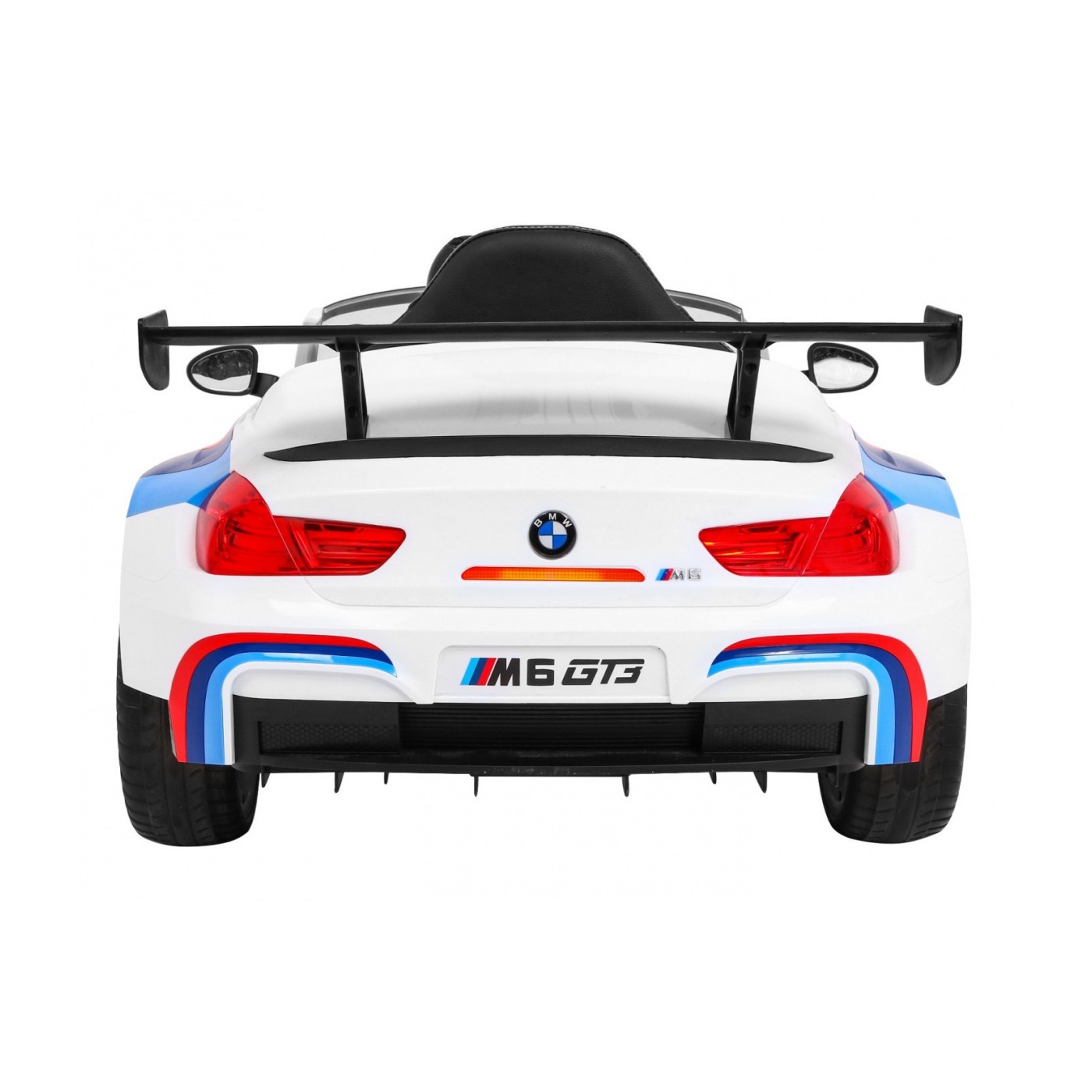 BMW M6 GT3 Dětská baterie do auta Bílá odvzdušňovací zvuk MP3 světla Dálkové ovládání