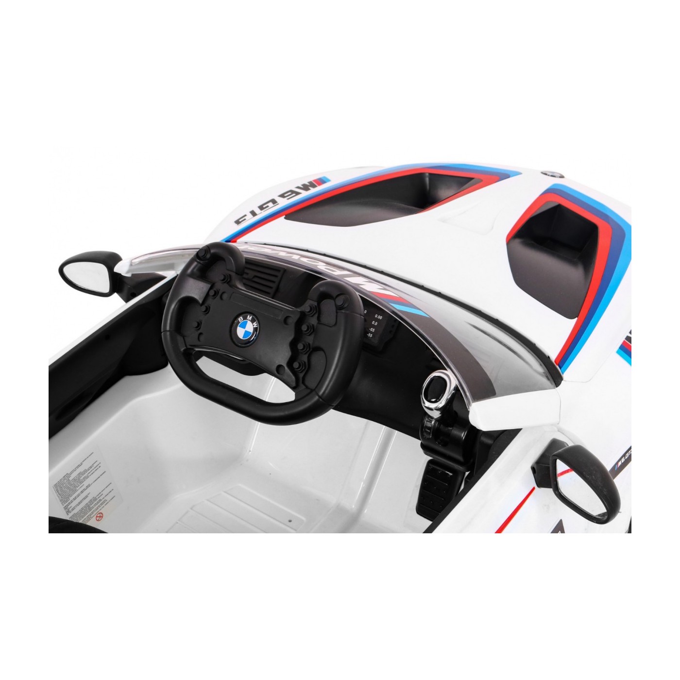 BMW M6 GT3 Dětská baterie do auta Bílá odvzdušňovací zvuk MP3 světla Dálkové ovládání
