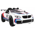 BMW M6 GT3 Dětská baterie do auta Bílá odvzdušňovací zvuk MP3 světla Dálkové ovládání