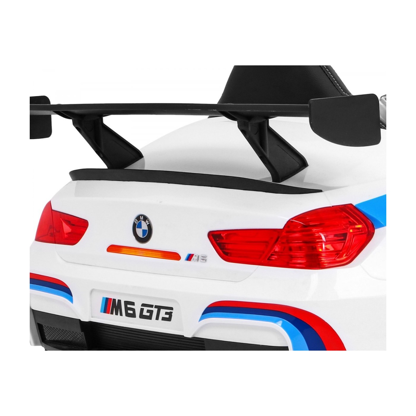 BMW M6 GT3 Dětská baterie do auta Bílá odvzdušňovací zvuk MP3 světla Dálkové ovládání