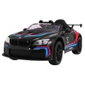 BMW M6 GT3 Dětská baterie do auta černá + přívod vzduchu + MP3 zvuková světla + dálkové ovládání