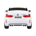 BMW X6M XXL pro 2 děti bílá + dálkové ovládání + eko kůže + pásy + pomalý start + MP3 USB + LED