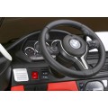 BMW X6M XXL pro 2 děti bílá + dálkové ovládání + eko kůže + pásy + pomalý start + MP3 USB + LED