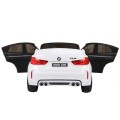 BMW X6M XXL pro 2 děti bílá + dálkové ovládání + eko kůže + pásy + pomalý start + MP3 USB + LED