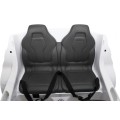 BMW X6M XXL pro 2 děti bílá + dálkové ovládání + eko kůže + pásy + pomalý start + MP3 USB + LED