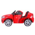 BMW X6M XXL pro 2 děti červená + dálkové ovládání + eko kůže + pásy + pomalý start + MP3 USB + LED