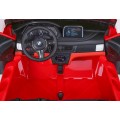 BMW X6M XXL pro 2 děti červená + dálkové ovládání + eko kůže + pásy + pomalý start + MP3 USB + LED