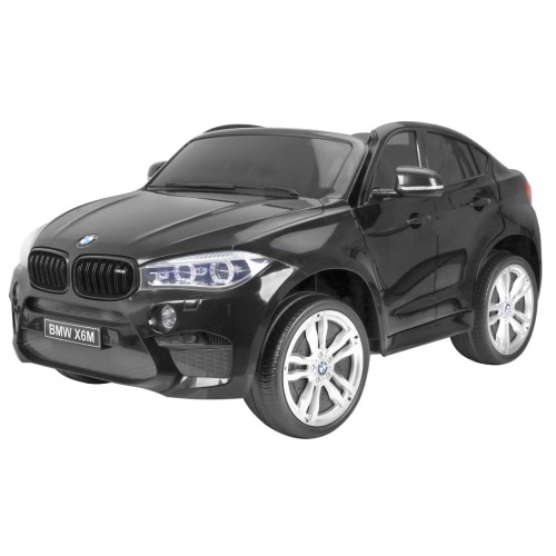 BMW X6M XXL pro 2 děti barva černá dálkové ovládání pásy pomalý start MP3 LED