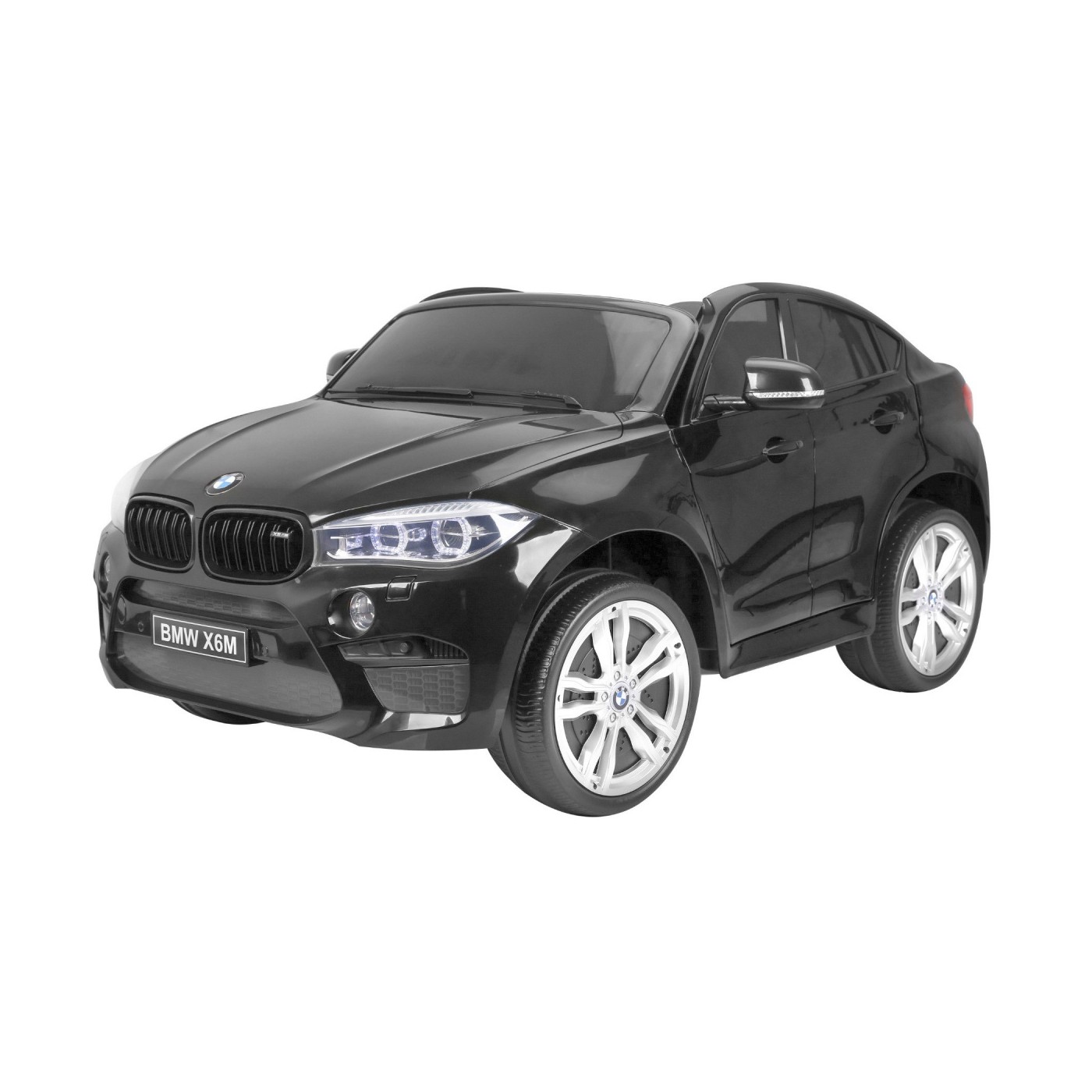 BMW X6M XXL pro 2 děti barva černá dálkové ovládání pásy pomalý start MP3 LED