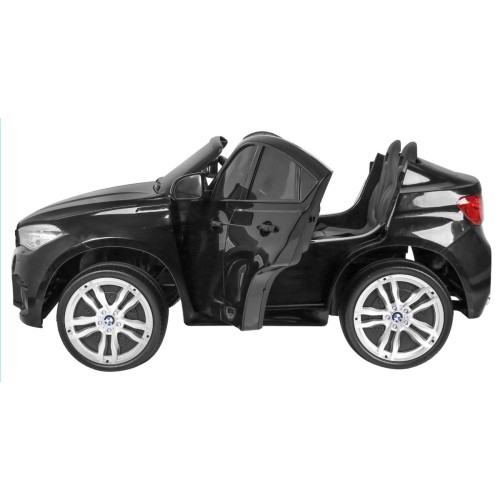 BMW X6M XXL pro 2 děti barva černá dálkové ovládání pásy pomalý start MP3 LED