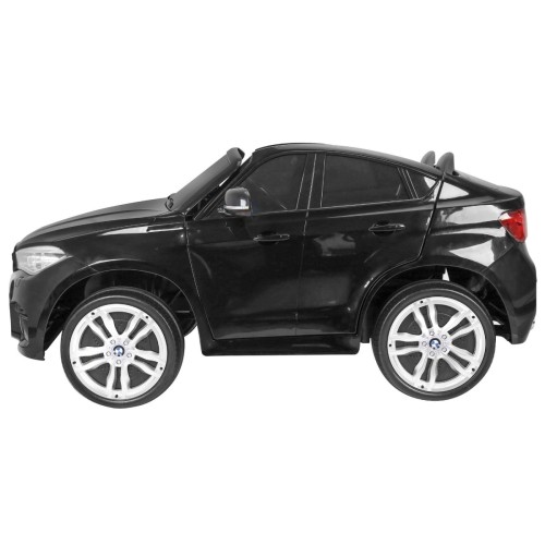 BMW X6M XXL pro 2 děti barva černá dálkové ovládání pásy pomalý start MP3 LED