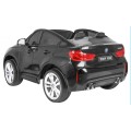 BMW X6M XXL pro 2 děti barva černá dálkové ovládání pásy pomalý start MP3 LED
