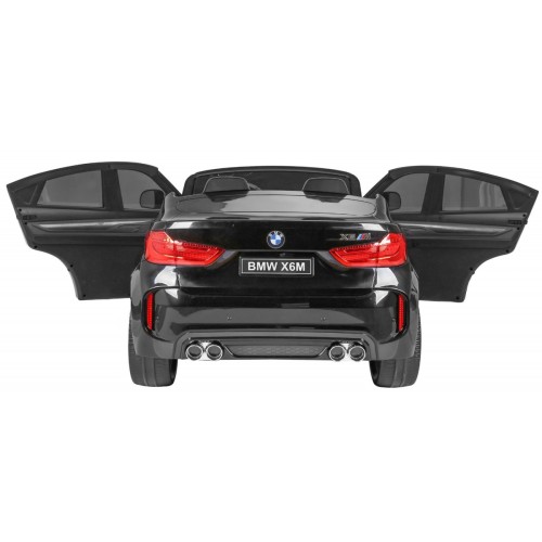 BMW X6M XXL pro 2 děti barva černá dálkové ovládání pásy pomalý start MP3 LED