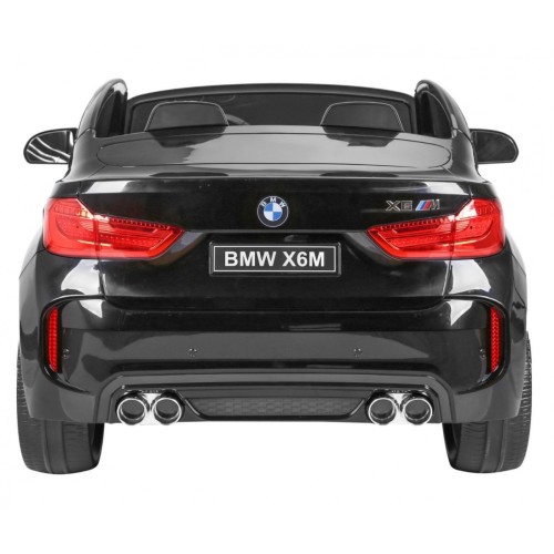 BMW X6M XXL pro 2 děti barva černá dálkové ovládání pásy pomalý start MP3 LED