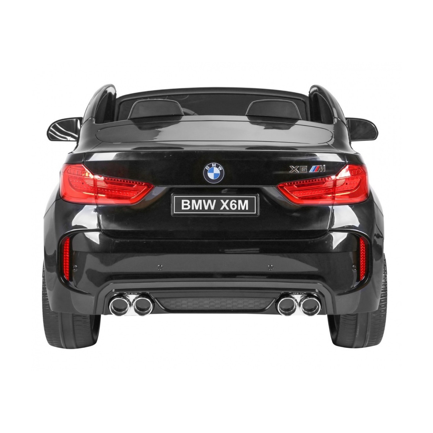 BMW X6M XXL pro 2 děti barva černá dálkové ovládání pásy pomalý start MP3 LED