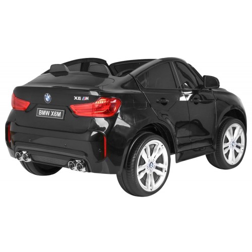 BMW X6M XXL pro 2 děti barva černá dálkové ovládání pásy pomalý start MP3 LED