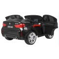 BMW X6M XXL pro 2 děti barva černá dálkové ovládání pásy pomalý start MP3 LED