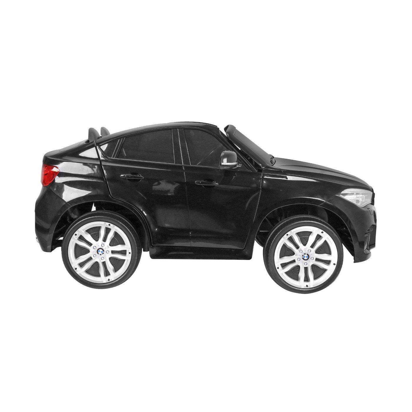 BMW X6M XXL pro 2 děti barva černá dálkové ovládání pásy pomalý start MP3 LED