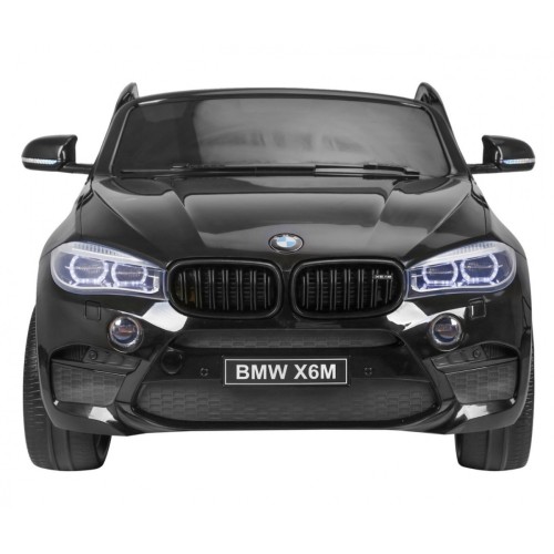 BMW X6M XXL pro 2 děti barva černá dálkové ovládání pásy pomalý start MP3 LED