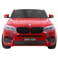 BMW X6M XXL pro 2 děti barva červená dálkové kožené pásy pomalý start MP3 LED