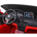 BMW X6M XXL pro 2 děti barva červená dálkové kožené pásy pomalý start MP3 LED
