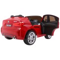BMW X6M XXL pro 2 děti barva červená dálkové kožené pásy pomalý start MP3 LED