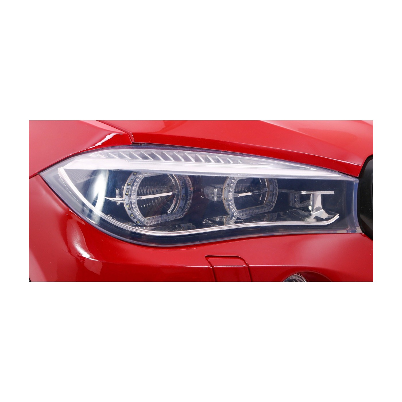 BMW X6M XXL pro 2 děti barva červená dálkové kožené pásy pomalý start MP3 LED
