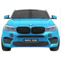 BMW X6M XXL pro 2 děti barva modrá dálkové ovládání pásy pomalý start MP3 LED