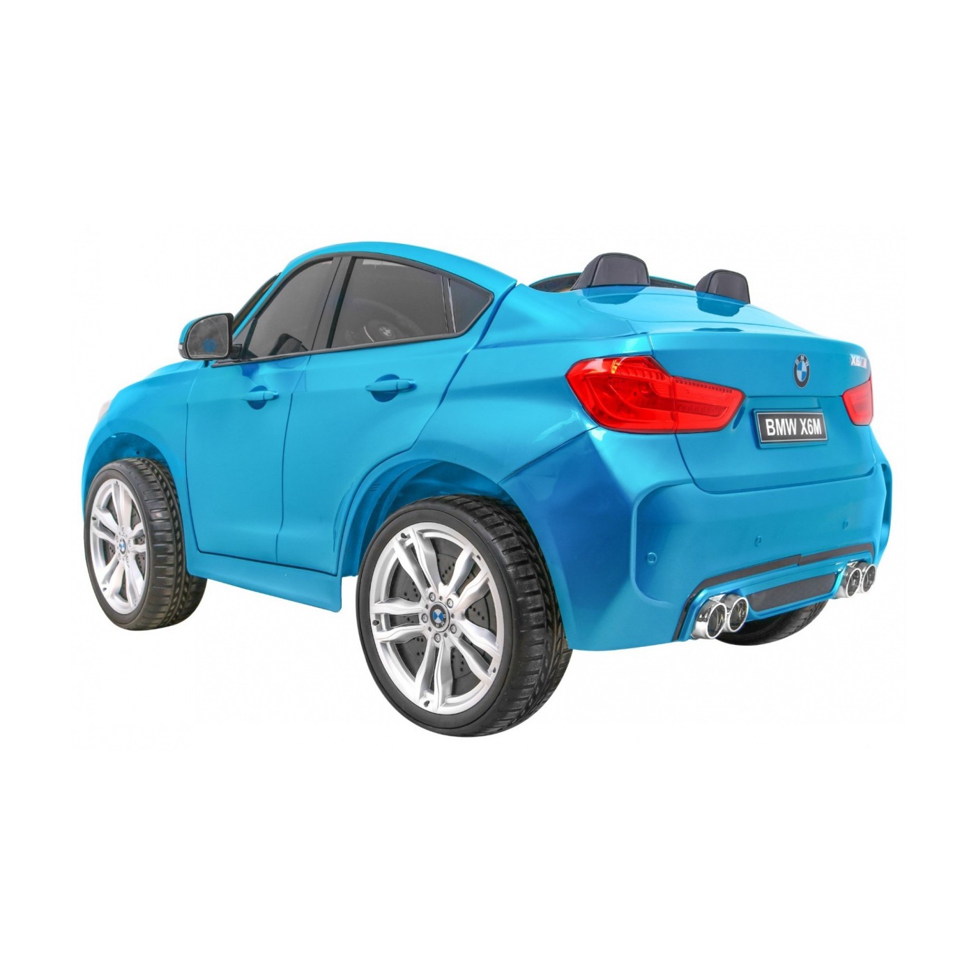 BMW X6M XXL pro 2 děti barva modrá dálkové ovládání pásy pomalý start MP3 LED