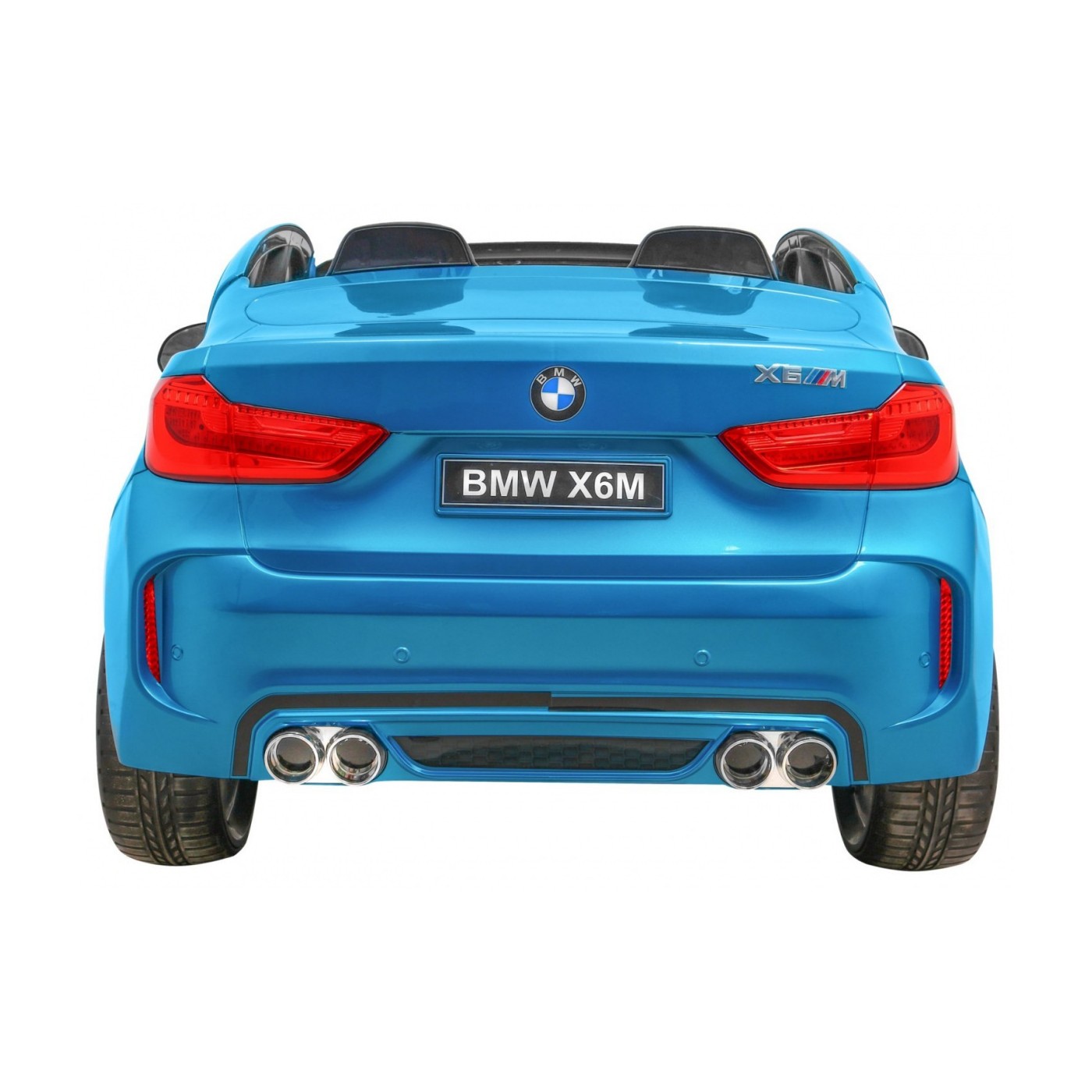 BMW X6M XXL pro 2 děti barva modrá dálkové ovládání pásy pomalý start MP3 LED
