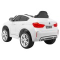 Elektrické dětské auto BMW X6M bílé + dálkové ovládání + EVA + pomalý start + audio panel + LED