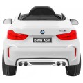 Elektrické dětské auto BMW X6M bílé + dálkové ovládání + EVA + pomalý start + audio panel + LED