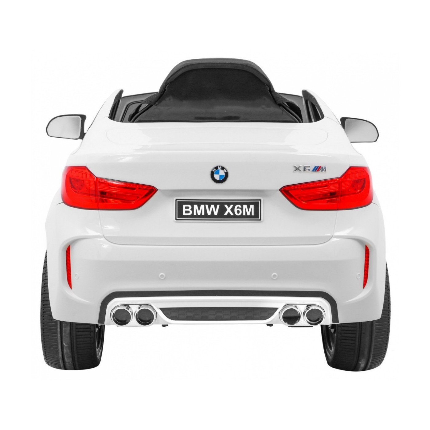Elektrické dětské auto BMW X6M bílé + dálkové ovládání + EVA + pomalý start + audio panel + LED