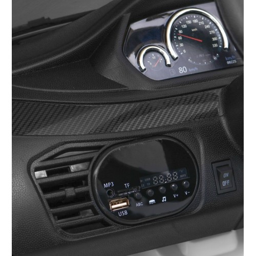 Elektrické dětské auto BMW X6M bílé + dálkové ovládání + EVA + pomalý start + audio panel + LED