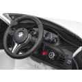 Elektrické dětské auto BMW X6M bílé + dálkové ovládání + EVA + pomalý start + audio panel + LED