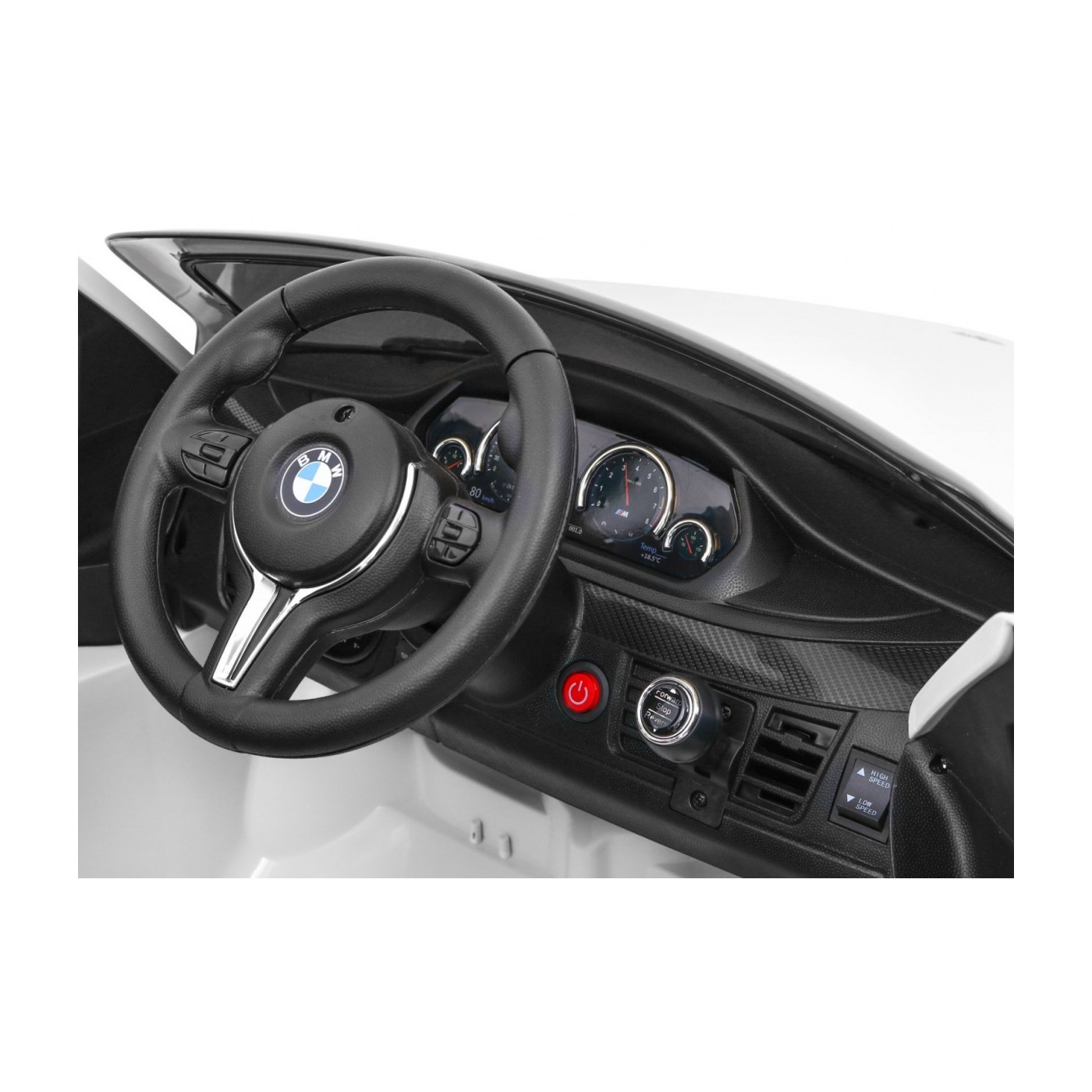 Elektrické dětské auto BMW X6M bílé + dálkové ovládání + EVA + pomalý start + audio panel + LED