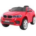 Elektrické dětské auto BMW X6M červené + dálkové ovládání + EVA + pomalý start + audio panel + LED