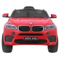 Elektrické dětské auto BMW X6M červené + dálkové ovládání + EVA + pomalý start + audio panel + LED
