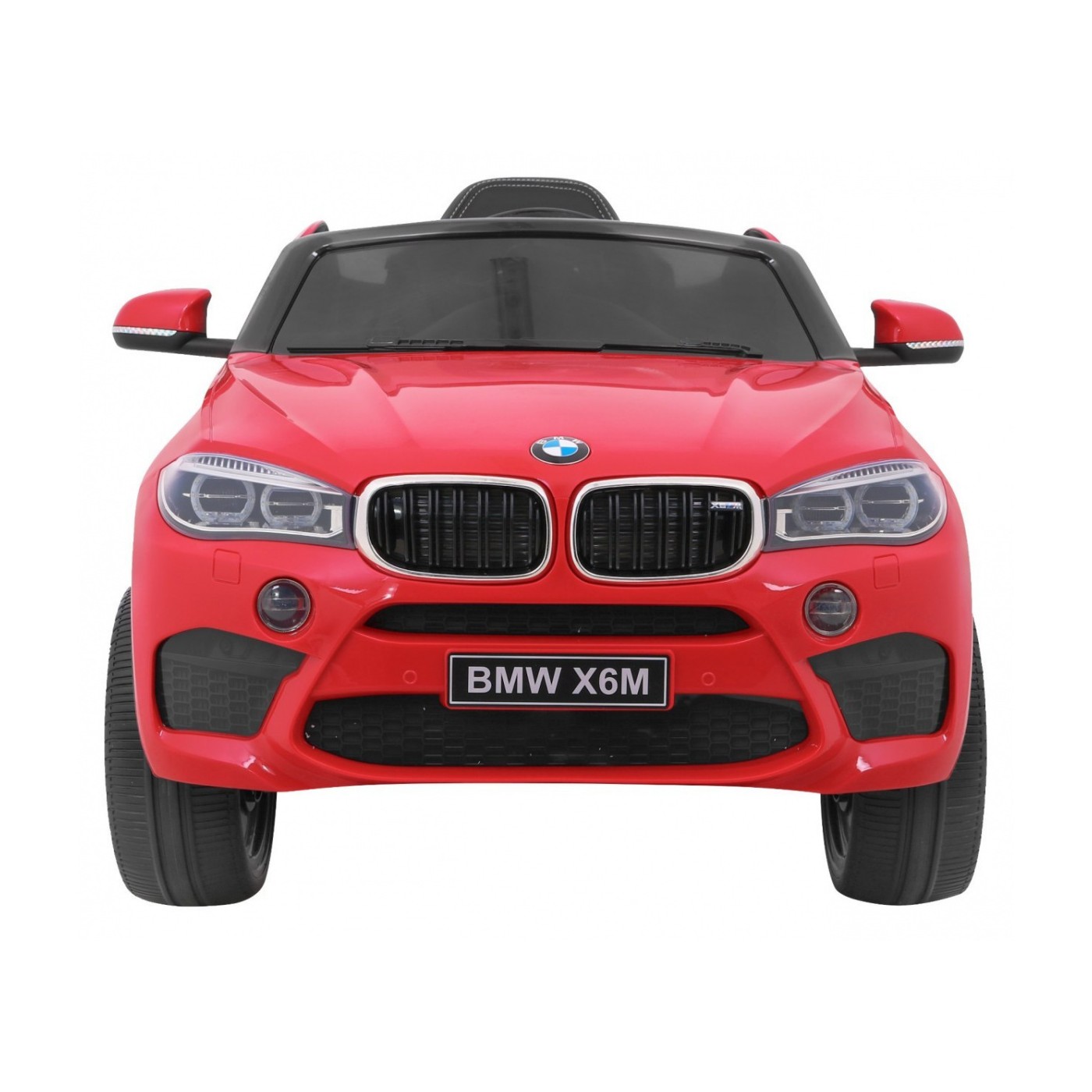 Elektrické dětské auto BMW X6M červené + dálkové ovládání + EVA + pomalý start + audio panel + LED
