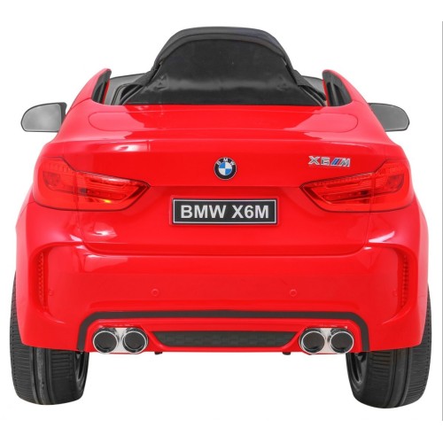 Elektrické dětské auto BMW X6M červené + dálkové ovládání + EVA + pomalý start + audio panel + LED