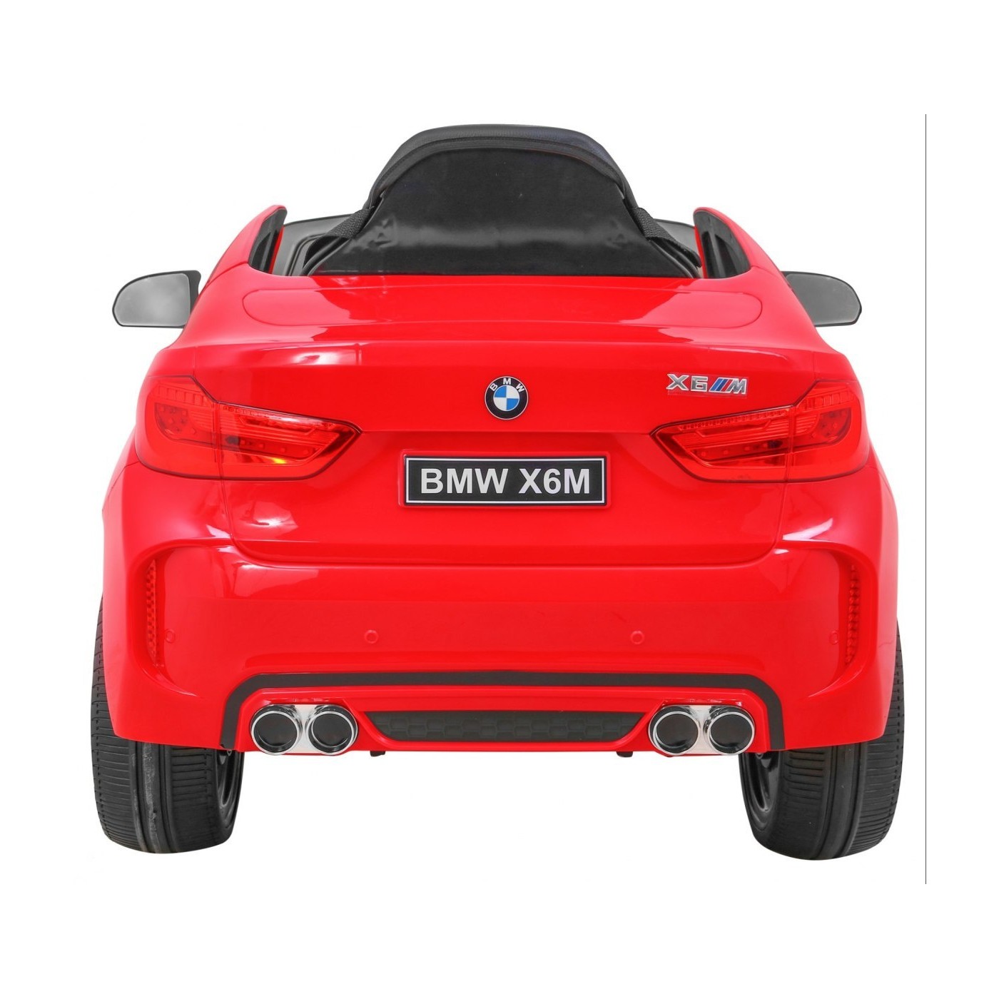 Elektrické dětské auto BMW X6M červené + dálkové ovládání + EVA + pomalý start + audio panel + LED