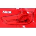 Elektrické dětské auto BMW X6M červené + dálkové ovládání + EVA + pomalý start + audio panel + LED