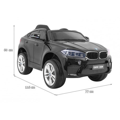 Elektrická barva pro děti BMW X6M černá + dálkové ovládání + EVA + pomalý start + audio + LED