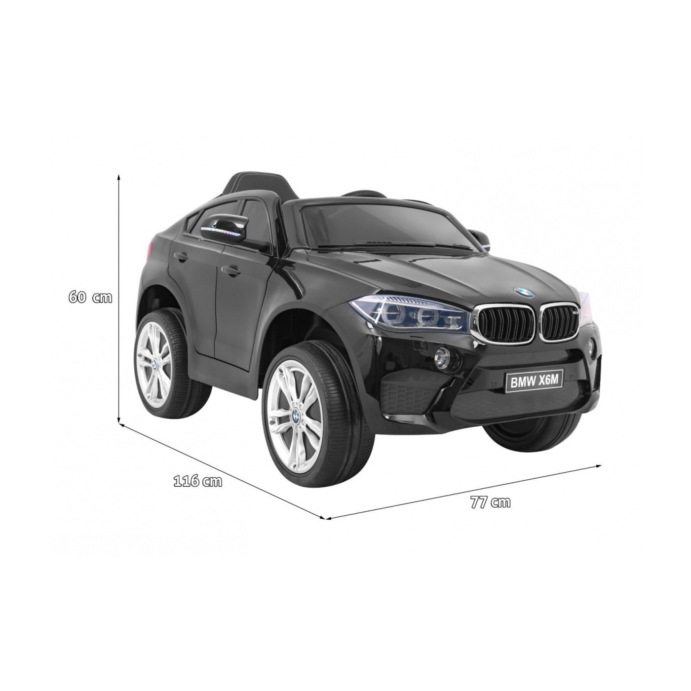 Elektrická barva pro děti BMW X6M černá + dálkové ovládání + EVA + pomalý start + audio + LED