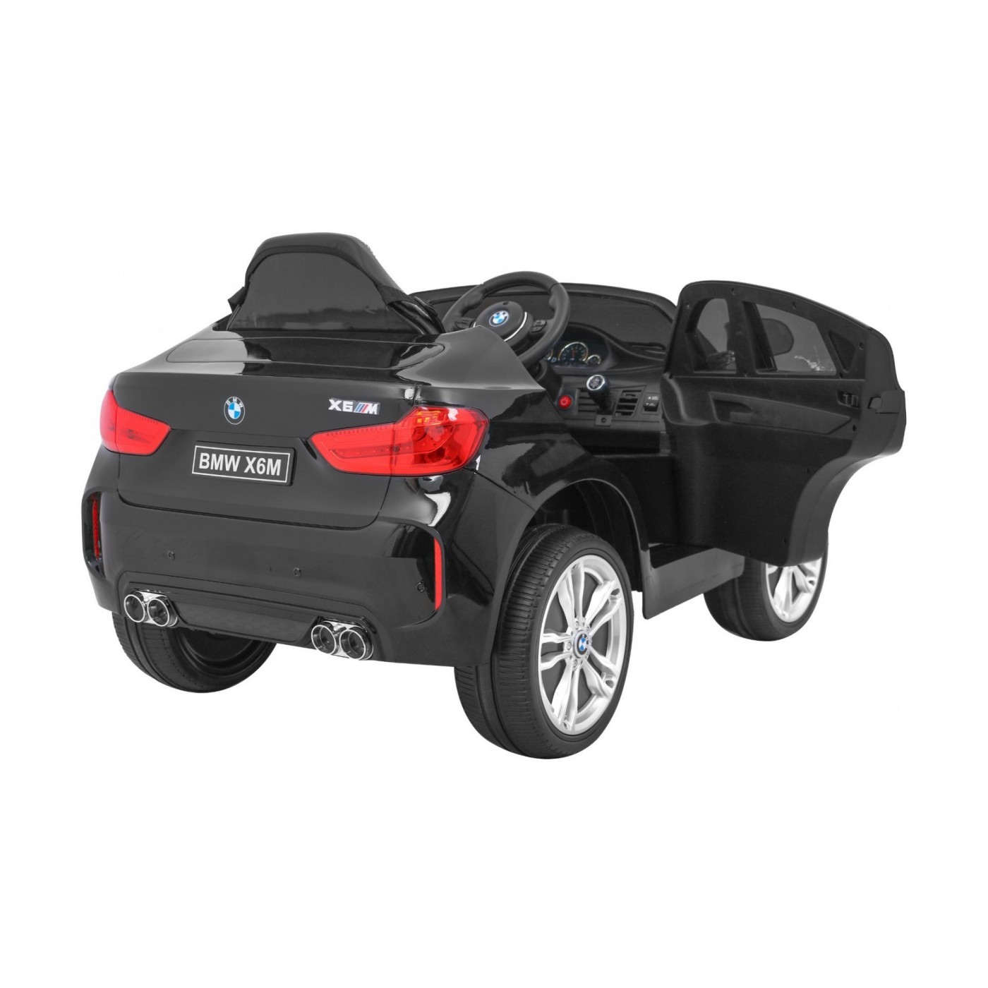 Elektrická barva pro děti BMW X6M černá + dálkové ovládání + EVA + pomalý start + audio + LED