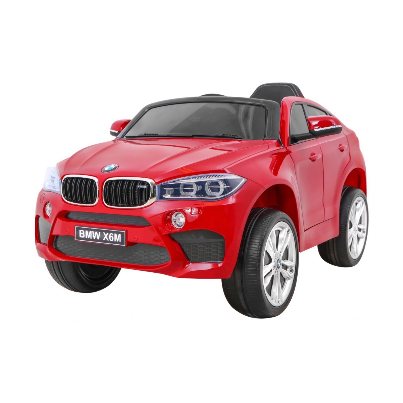 Elektrický lak na dětské auto BMW X6M červený + dálkové ovládání + EVA + pomalý start + audio + LED