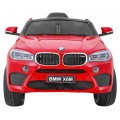 Elektrický lak na dětské auto BMW X6M červený + dálkové ovládání + EVA + pomalý start + audio + LED