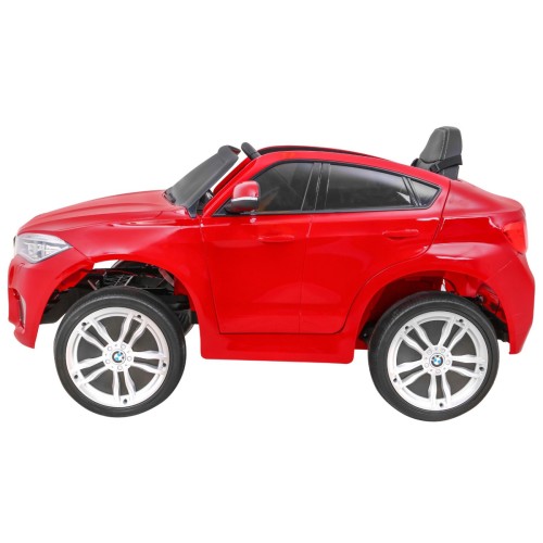Elektrický lak na dětské auto BMW X6M červený + dálkové ovládání + EVA + pomalý start + audio + LED