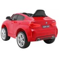 Elektrický lak na dětské auto BMW X6M červený + dálkové ovládání + EVA + pomalý start + audio + LED